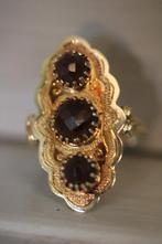 Antieke gouden ring granaat granaten, Ophalen of Verzenden, Goud, Ring