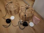 2 mooie rotan hanglampen, z.g.a.n., Huis en Inrichting, Ophalen, Zo goed als nieuw, Minder dan 50 cm