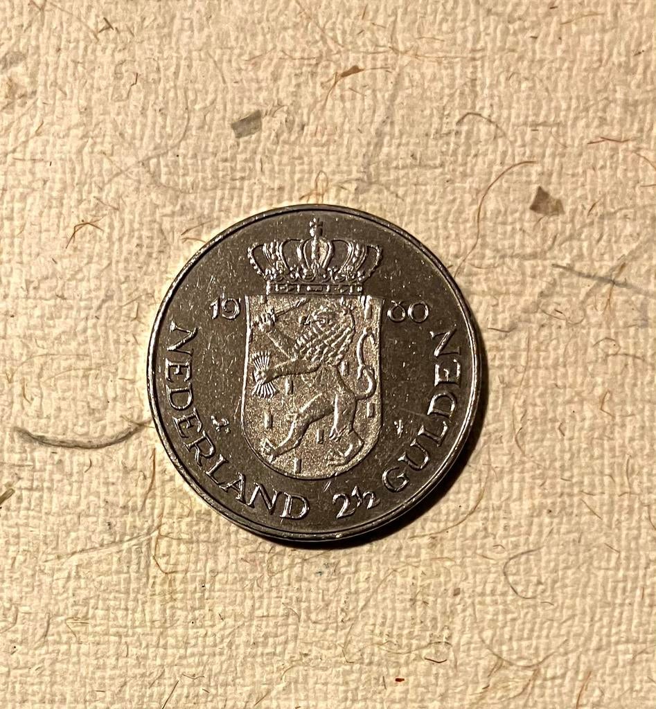 2,5 gulden munt uit 1980 Beatrix Juliana, Ophalen of Verzenden, Koningin Juliana, 1 gulden, Losse munt