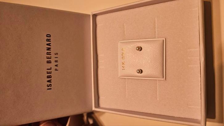 14k Goud oorbellen / oorknopjes parel Isabel Bernard NIEUW, Sieraden, Tassen en Uiterlijk, Antieke sieraden, Oorbellen, Goud, Ophalen of Verzenden