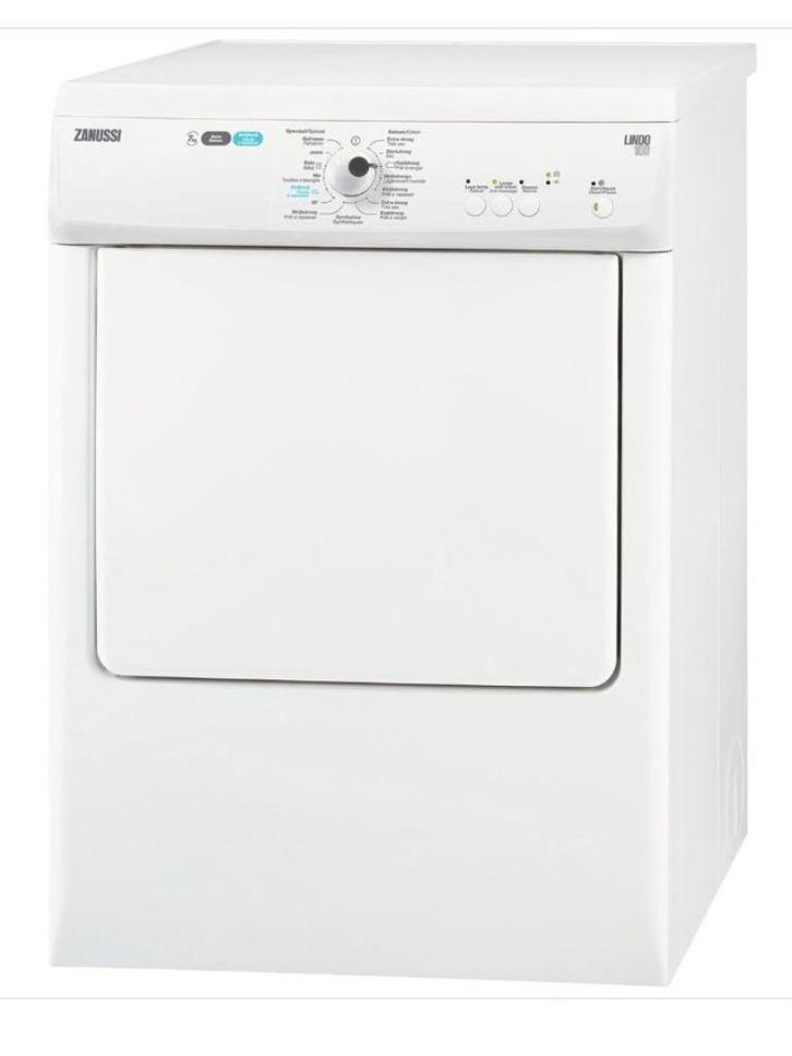 Zanussi wasdroger type ZTE710PZ, Witgoed en Apparatuur, Wasdrogers, Zo goed als nieuw, Luchtafvoer, Voorlader, 6 tot 8 kg, 85 tot 90 cm