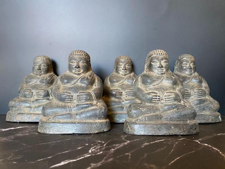 Partij 5 Sangkajai Boeddha brons beelden– Antieklook, Huis en Inrichting, Woonaccessoires | Boeddhabeelden, Gebruikt, Ophalen of Verzenden