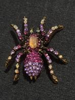 Spinnen Broche met Strass, Sieraden, Tassen en Uiterlijk, Broches, Overige materialen, 4 tot 7 cm, Paars, Ophalen of Verzenden