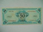971. Italië, AMC 50 lira 1943 A WW II., Verzenden, Italië, Los biljet