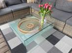 Glazen salontafel, Huis en Inrichting, Ophalen, Gebruikt, 100 tot 150 cm, 50 tot 75 cm