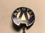 Emaille AMSTEL MOTORMERK Speld (Blauw/Metaalkleur)., Verzenden, Zo goed als nieuw, Transport, Speldje of Pin