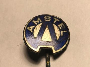 Emaille AMSTEL MOTORMERK Speld (Blauw/Metaalkleur). beschikbaar voor biedingen