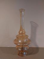 Retro vaas van dun amberglas – mid-century stijl – 34 cm, Huis en Inrichting, Woonaccessoires | Vazen, Overige kleuren, Onbekend
