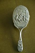 Klein Verzilverde Haarborstel met Oud Hollands Decor, Ophalen of Verzenden