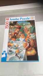 Jumbo puzzel Een gek theepartijtje 1500 stukjes, Ophalen of Verzenden, 500 t/m 1500 stukjes, Zo goed als nieuw, Legpuzzel