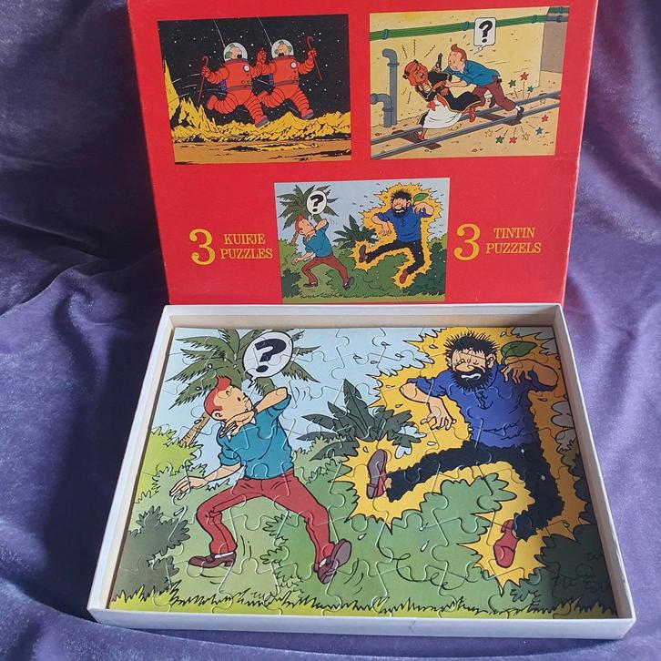 Kuifje Puzzels - 3 Stuks, Verzamelen, Stripfiguren, Kuifje, Ophalen of Verzenden