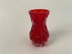 Vintage Ingrid Gläser Boomschors Vaas – Felrood – W. Germany, Ophalen of Verzenden, Minder dan 50 cm, Rood, Glas
