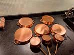 5 koperen ovenschaaltjes en 3 kleine koperen steelpannentjes, Ophalen of Verzenden, Gebruikt, Overige materialen, Overige typen