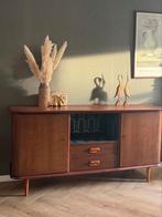 Vintage midcentury dressoir met artdeco print, Huis en Inrichting, Ophalen, Gebruikt, 150 tot 200 cm, Vintage, retro, midcentury, artdeco, deens, scandinavisch