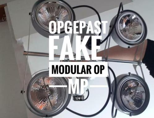 OPGEPAST, Imitatie Modular Nomad's verkocht als echte, Huis en Inrichting, Lampen | Plafondlampen, Gebruikt, Metaal, Verzenden