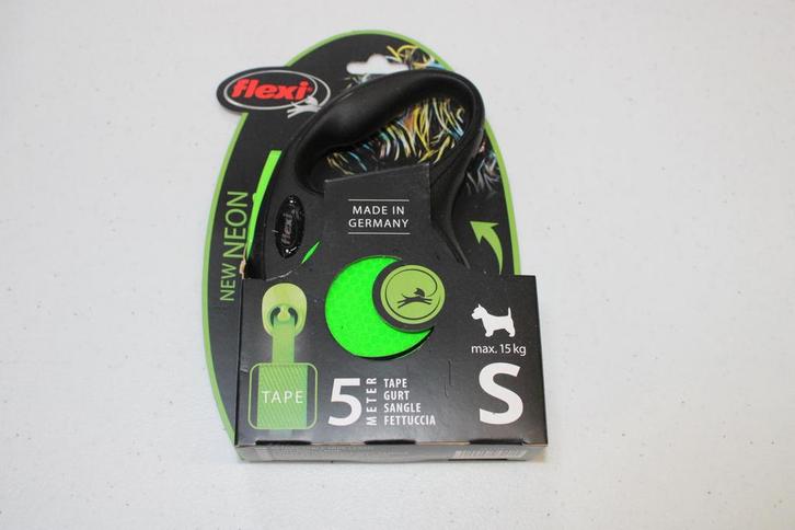 Flexi TAPE neon S 5m max 15KG groen, Dieren en Toebehoren, Hondenriemen, Nieuw, Hondenriem, Ophalen of Verzenden