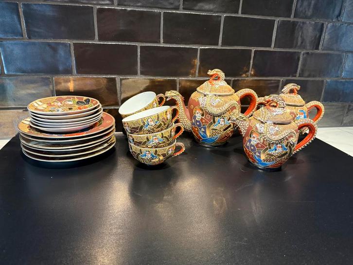 Japans geisha servies, Antiek en Kunst, Antiek | Servies compleet, Verzenden