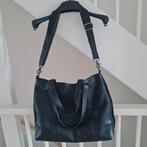 Zwarte leren tas van Burkely schoudertas laptoptas luiertas, Ophalen of Verzenden, Zo goed als nieuw, Zwart