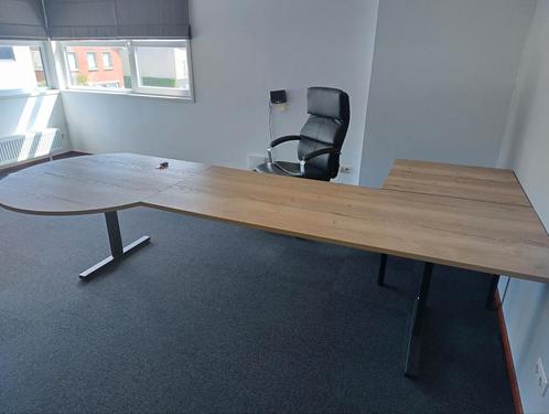 Bureau XXL Buro 3.15 mtr. + rond vergader-deel..., Huis en Inrichting, Bureaus, In hoogte verstelbaar, Ophalen