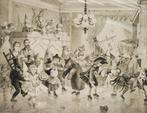 Kindercarnaval - Antieke illustratie 19e eeuw, Antiek en Kunst, Kunst | Etsen en Gravures, Verzenden