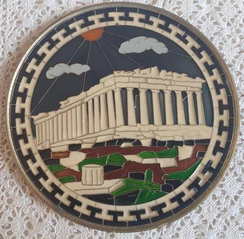 Vintage Griekse Cloisonne wanddecoratie Parthenon, Antiek en Kunst, Curiosa en Brocante, Ophalen of Verzenden