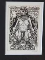exlibris Han Welman Lou Strik erotisch werk androgyn, Antiek en Kunst, Kunst | Etsen en Gravures, Ophalen