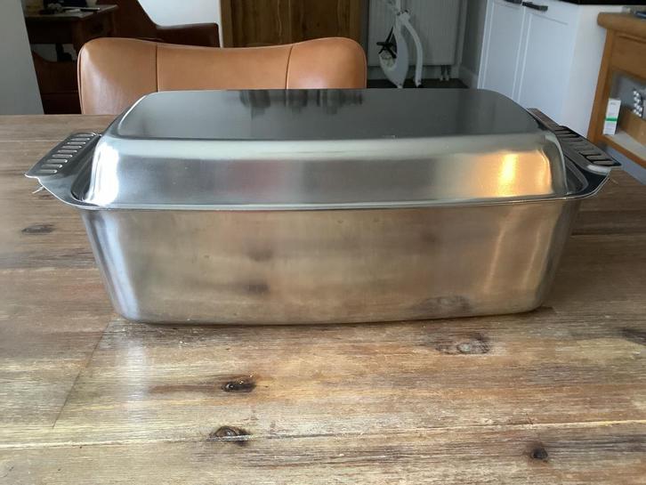 Grote RVS Braadpan/Braadslede - Ovenbestendig, Huis en Inrichting, Keuken | Keukenbenodigdheden, Zo goed als nieuw, Ophalen of Verzenden