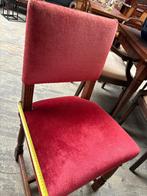 Set van 2 klassieke stoelen – rood velours – houten frame, Ophalen, Gebruikt, Twee, Rood