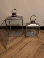 2 Windlichten Home Deco Living by Style - Chroom Zilver, Huis en Inrichting, Woonaccessoires | Kandelaars en Kaarsen, Ophalen