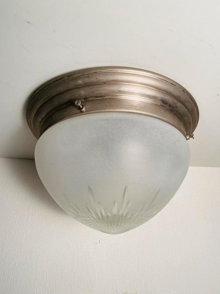 Giso plafondlamp / plafonnière , Coupe 25, Huis en Inrichting, Lampen | Plafondlampen, Gebruikt, Glas, Metaal, Ophalen of Verzenden