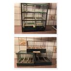 4x Brocante houten vogelkooitjes / 1x groot - 3x klein, Ophalen of Verzenden