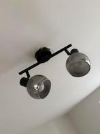 Plafond lamp zwart met rookglas, Huis en Inrichting, Ophalen of Verzenden, Zo goed als nieuw, Glas
