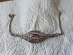 zilveren filligraan armband roze steen, Ophalen, Zilver, Zilver