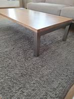 Salon tafel. Massief eiken met rvs onderstel., Gebruikt, 50 tot 100 cm, Minder dan 50 cm, Rechthoekig