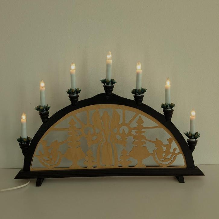 Vintage Duitse lichtboog lichterbogen Schwibbogen Hout., Diversen, Kerst, Gebruikt, Ophalen of Verzenden