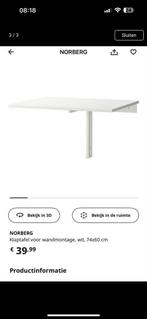 Barkruk en inklaptafel voor wandmontage, Ophalen, Zo goed als nieuw