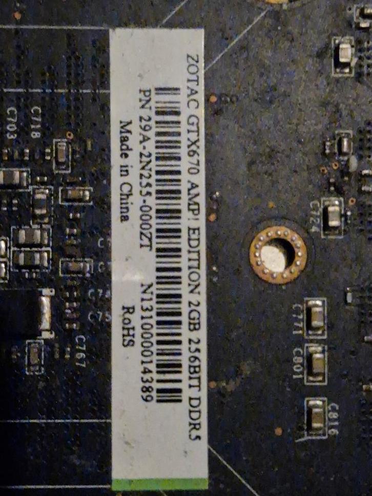 Zotac GTX 670 AMP! Edition 2GB, Computers en Software, Videokaarten, Gebruikt, Nvidia, PCI-Express 3.0, GDDR5, HDMI, DisplayPort