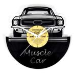 Muscle car Garage Neon wand klok, Nieuw, Analoog, Ophalen of Verzenden, Wandklok