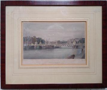 Rotterdam Koningsbrug Ingekleurde Staalgravure GM Kruz 1858  beschikbaar voor biedingen