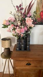 Donkergrijze Tulpenvaas / Toetervaas, Huis en Inrichting, Woonaccessoires | Vazen, Overige materialen, Zwart, Ophalen of Verzenden