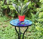 IJzer-Glas Pauw Ronde Zij-tafeltje Mozaïek bijzettafel Nieuw, Huis en Inrichting, Tafels | Bijzettafels, 45 tot 60 cm, Minder dan 55 cm