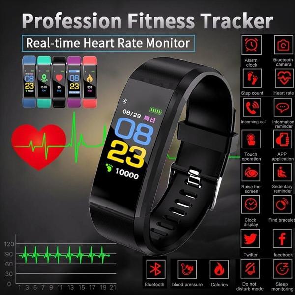 Activity tracker diverse functies usb voor android IOS, Sieraden, Tassen en Uiterlijk, Activity trackers, Nieuw, Android, Blauw