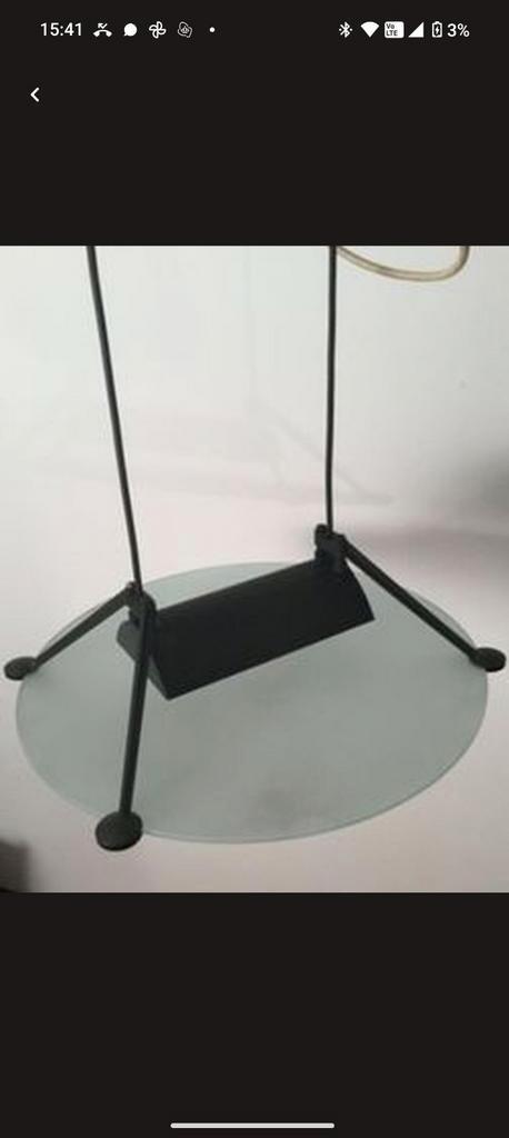 Vintage s. Asahara luci italia hanglamp accademia, Huis en Inrichting, Lampen | Hanglampen, Gebruikt, 75 cm of meer, Glas, Ophalen