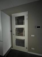 Witte woonkamerdeur met glas, Doe-het-zelf en Verbouw, Ophalen, Zo goed als nieuw, 80 tot 100 cm, Binnendeur