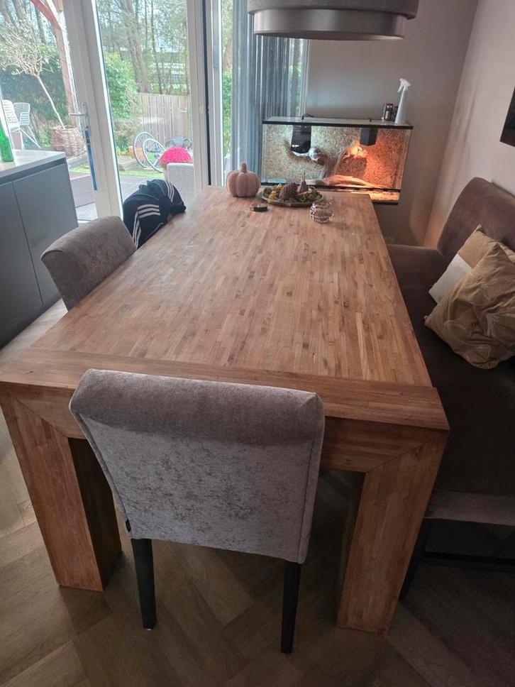 Teakhouten Eettafel - Robuust & Stijlvol, Huis en Inrichting, Tafels | Eettafels, Gebruikt, 100 tot 150 cm, 200 cm of meer, Rechthoekig