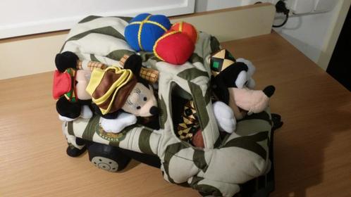 Zeldzame pluche Disney Safari truck met Mickey,Minnie,Goofy, Verzamelen, Disney, Nieuw, Knuffel, Mickey Mouse, Ophalen of Verzenden