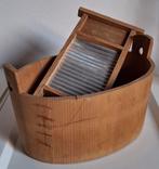 Vintage Houten Poppen Wasteiltje met Wasbord, Antiek en Kunst, Antiek | Speelgoed, Ophalen of Verzenden
