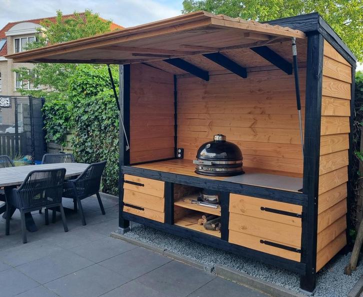 Buitenkeuken met overkapping, Tuin en Terras, Buitenkeukens, Nieuw, Houtskool, Ophalen of Verzenden