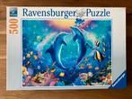 Ravensburger puzzle 500 stukjes dolfijnen, Ophalen of Verzenden, Zo goed als nieuw