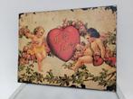 wandbord metaal engeltjes en een hart, Antiek en Kunst, Ophalen of Verzenden